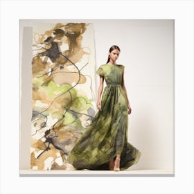 Green Gown Canvas Print