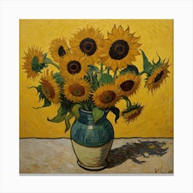 Sunflowers In A Vase 9 Canvas Print