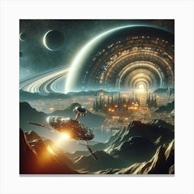 Spaceship In Space 1 Canvas Print