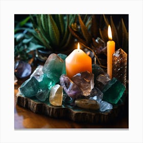 Crystals And Candles Canvas Print