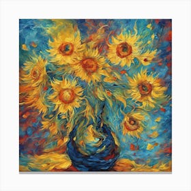 Sunflowers, Van Gogh style Canvas Print