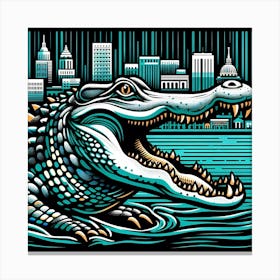 Alligator In The City Canvas Print