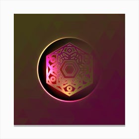 Geometric Neon Glyph on Jewel Tone Triangle Pattern 436 Canvas Print