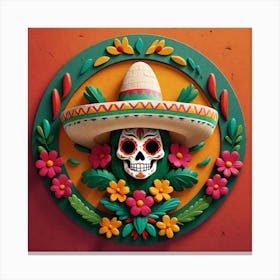 Day Of The Dead Skull 126 Canvas Print