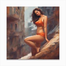 Woman In A Bikini Canvas Print