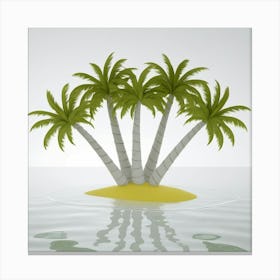 Palm Trees On The Island Canvas Print