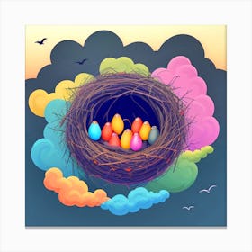Easter Eggs In The Nest 37 Canvas Print