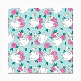 Classy Swan Pattern Canvas Print