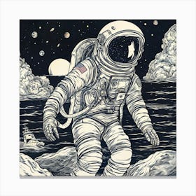 Astronaut In Space Canvas Print