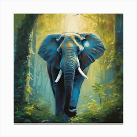 Elephant In The Forest 3 Canvas Print