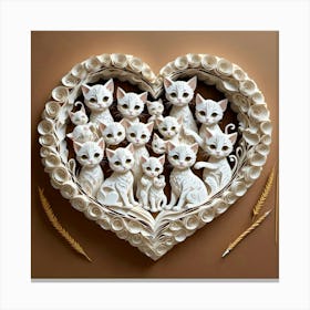 Heart Of Cats Canvas Print