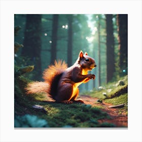 Squirrel In The Forest 305 Canvas Print