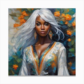 Woman With White Hair 1 Canvas Print