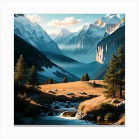 Land Painting 2 Canvas Print