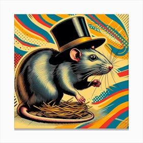 Rat In Top Hat Canvas Print