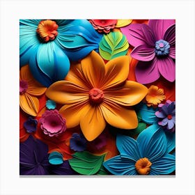 Paper Flowers Background 1 Canvas Print