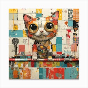Cat In The Bath 1 Canvas Print