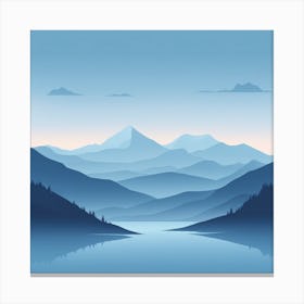 Misty mountains background in blue tone 63 Canvas Print