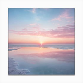 Picture This An 8k Panorama Of A Pastel Blush Pink Sky At Dawn Kissing The Horizon Canvas Print