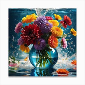 Flowers In Water 11 Canvas Print