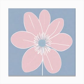 A White And Pink Flower In Minimalist Style Square Composition 214 Canvas Print