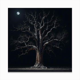 Tree In The Night Canvas Print