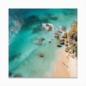 Swimmers Beach Aerial Canvas Print