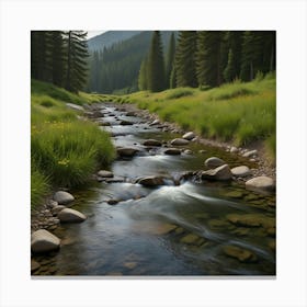 Stream In The Mountains 1 Canvas Print