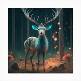 Deer In The Forest 2 Canvas Print