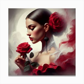 Flamenco Girl Canvas Print