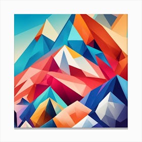 Abstract Colourful Geometric Mountains 2 Canvas Print