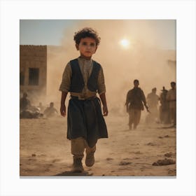 Boy In The Dust Canvas Print