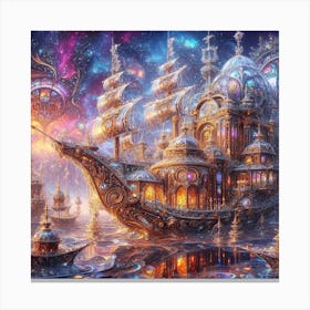 Ship In Space Canvas Print