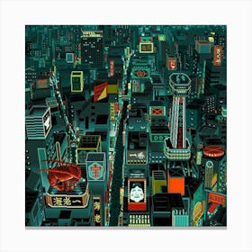 Art Cityscape Japanese Canvas Print