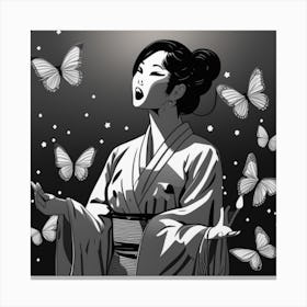 Japanese Woman Singing Canvas Print