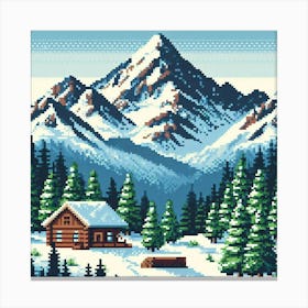 8-bit mountain landscape 2 Canvas Print