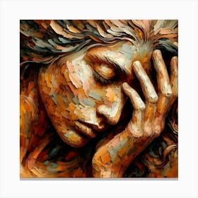 Emotional Abstract Woman Portrait - Modern Wall Art Canvas Print