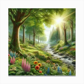 Beautiful Day In The Forest Canvas Print