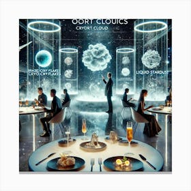 A Futuristic Dining Experience Showcasing Oort Clo Canvas Print