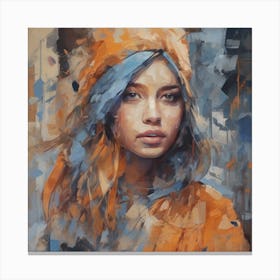 Girl With Blue Hair 1 Canvas Print
