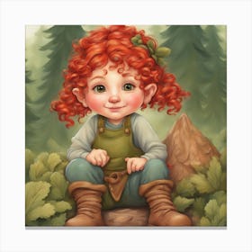 Little Red Haired Elf Canvas Print