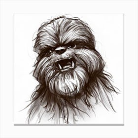 Chewbacca Sketch Canvas Print