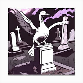 Goose In The Graveyard Canvas Print