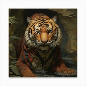 Tiger In The Cave Canvas Print