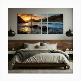 Sunset At The Beach 3 Canvas Print