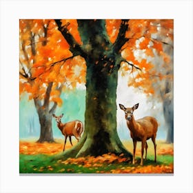 Deer In The Park Canvas Print