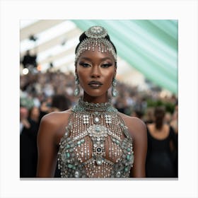 MET GALA THEME PRETTY IN PEARLS AND GEMS Canvas Print