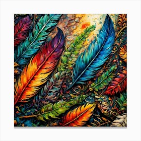 Colorful Feathers 17 Canvas Print