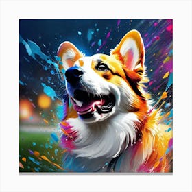 Corgi Painting 44 Canvas Print