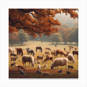 Herbst Animals Canvas Print